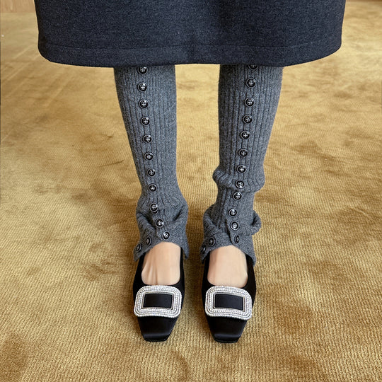 Damen Elegante Ballerinas mit funkelndem Schmuckriemen und klassischem Design EB