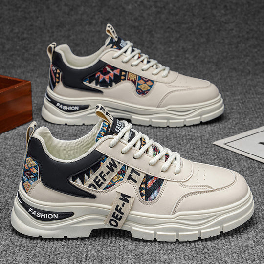 Damen modische Chunky Sneakers mit farbenfrohem Ethno-Muster EB
