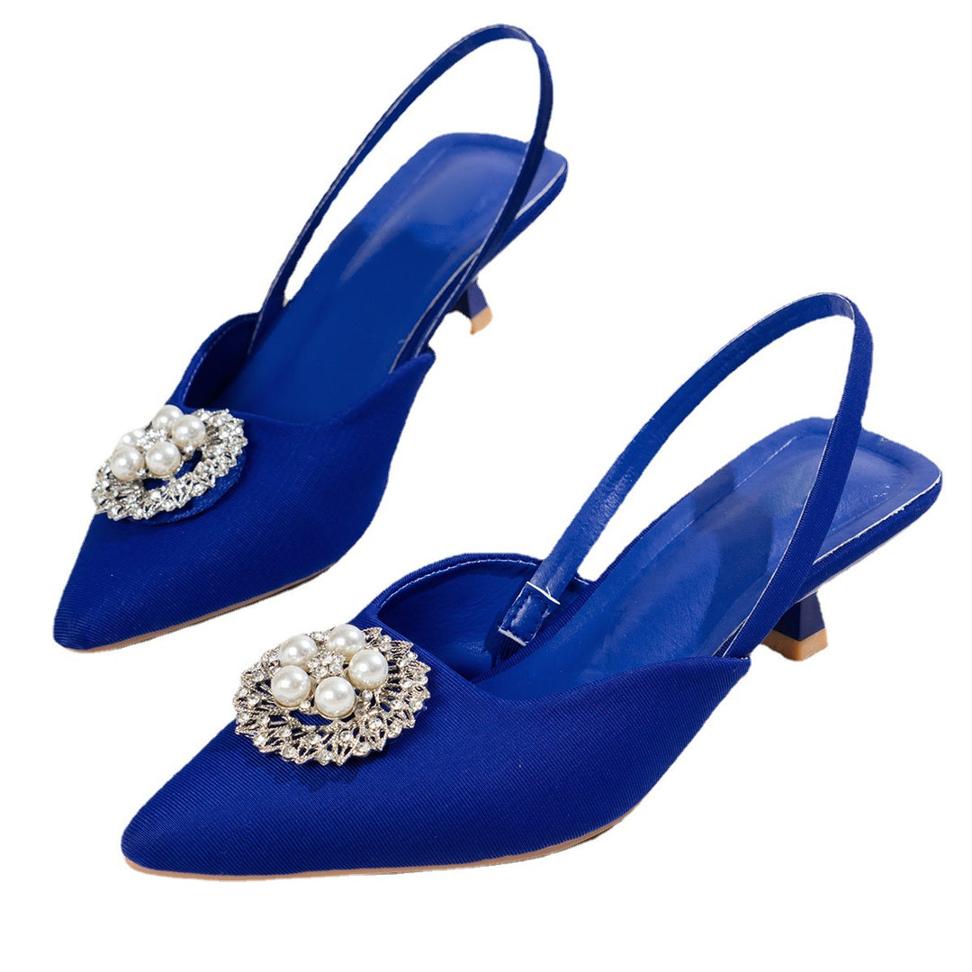 Damen Slingback-Pumps mit dekorativem Strass-Detail EB