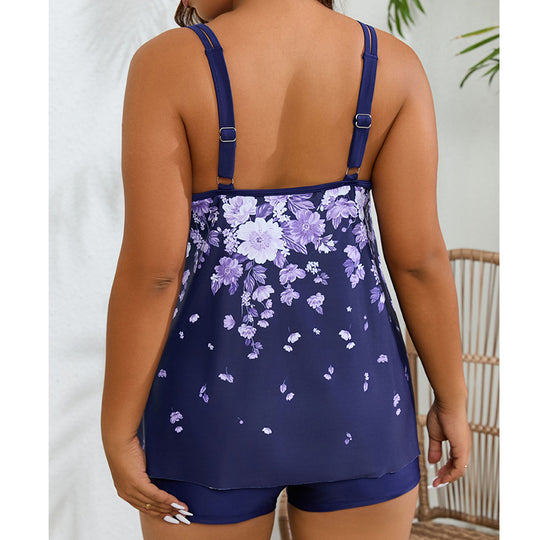 Damen Sportlicher Tankini-Badeanzug mit floralem Design und modischem Schnitt EB