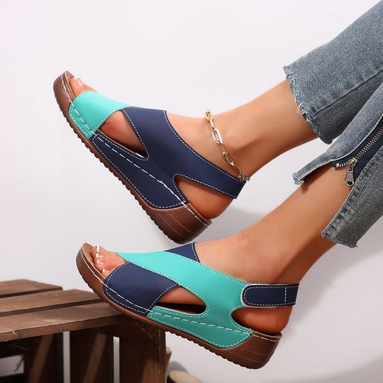 Damen Komfortable Wedge-Sandalen mit atmungsaktiven Riemen und modischem Schnitt EB