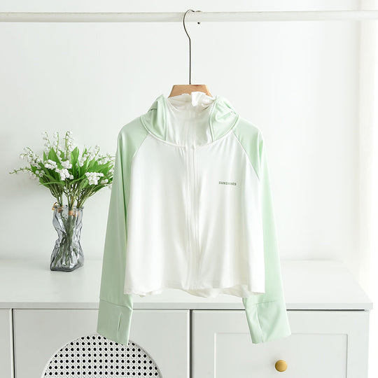Mädchens nan leichte sonnenschutz Zip-Up Hoodie Schwimm Rash Guard mit Daumenlöchern EB