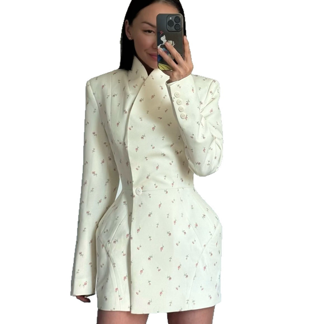 Damen Modischer Blazer mit strukturiertem Schnitt und floralem Muster EB