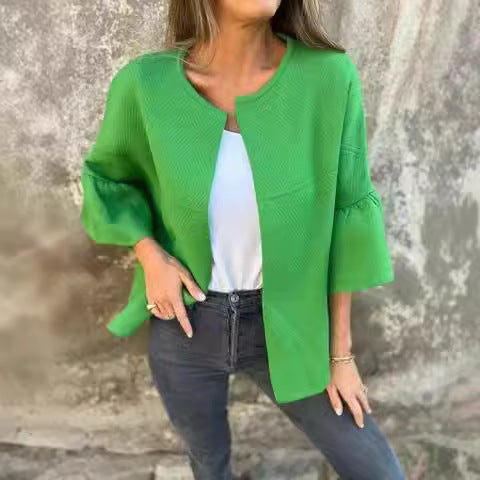 Damen Modische Strickjacke mit weitem Ärmel EB