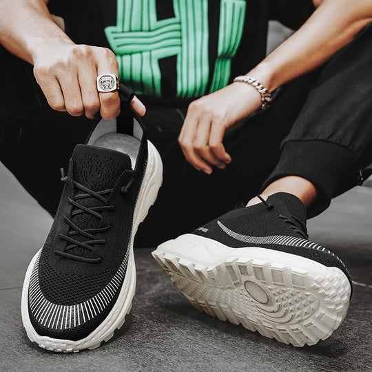 Damen Sportliche Sneaker mit atmungsaktiver Strickoberfläche und rutschfester Sohle EB