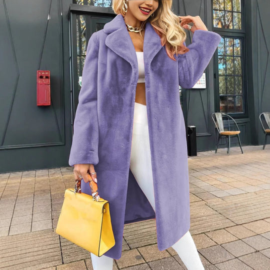 Damen Kuschelige Oversized Jacke aus weichem Material EB