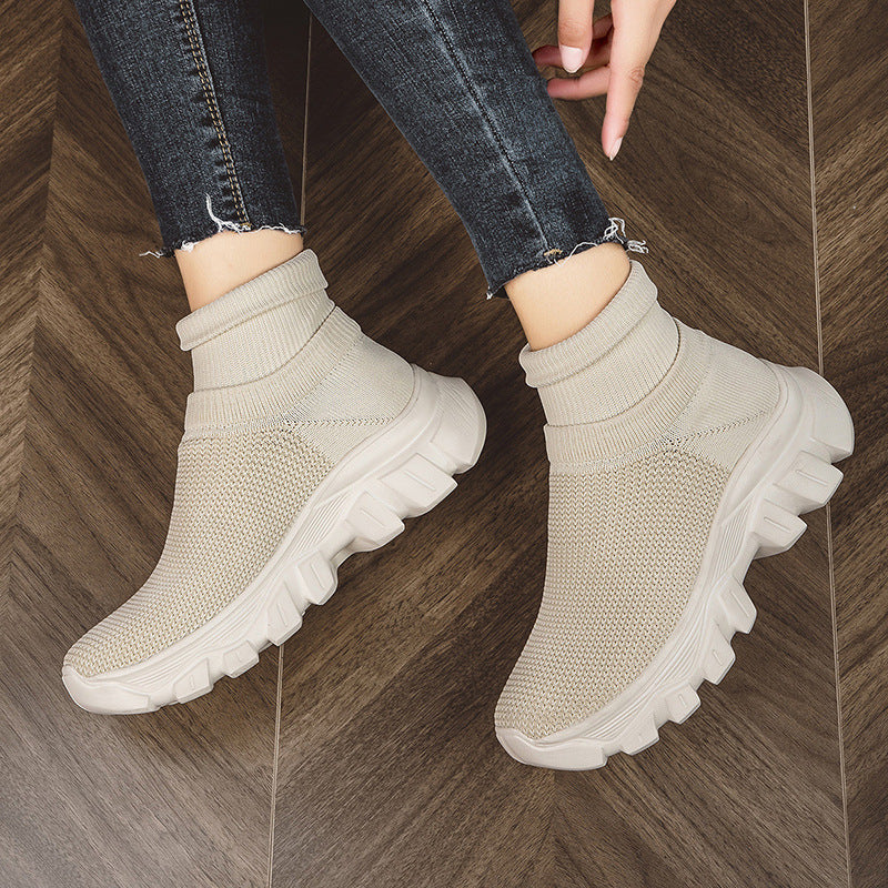Damen Hochleistungs-Laufschuhe mit atmungsaktiver Strick-Oberfläche und rutschfester Sohle EB
