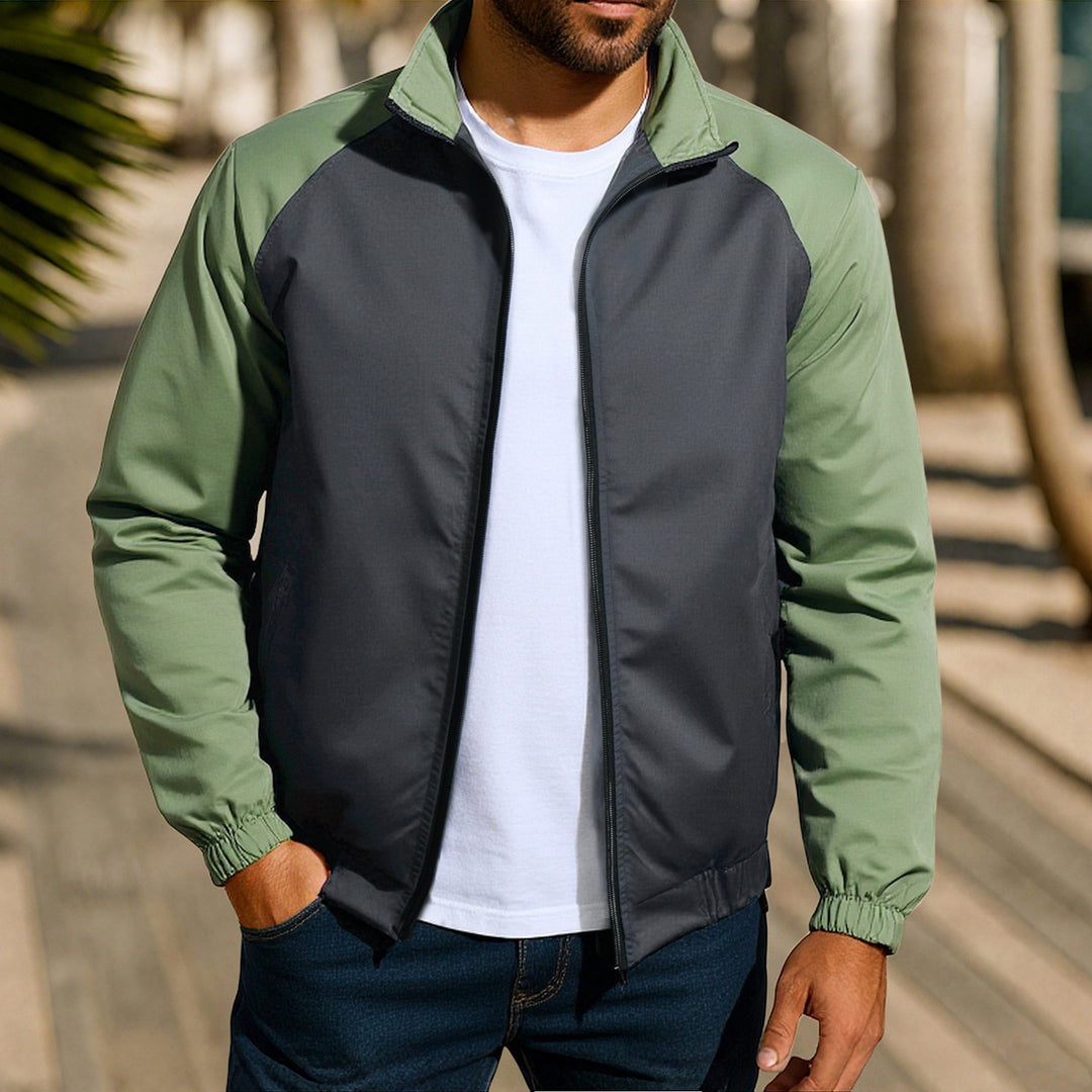 Herren sportliche Übergangsjacke mit reißfestem Material und elastischen Bündchen EB