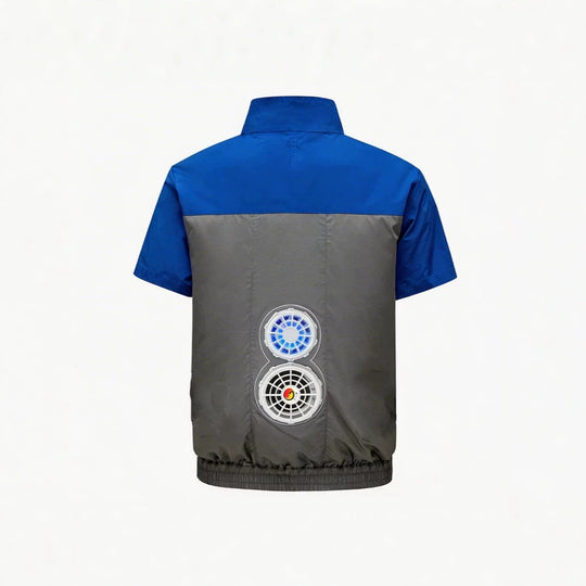 Herren nan atmungsaktive Arbeitsweste mit integrierten Ventilatoren und elastischem Saum EB