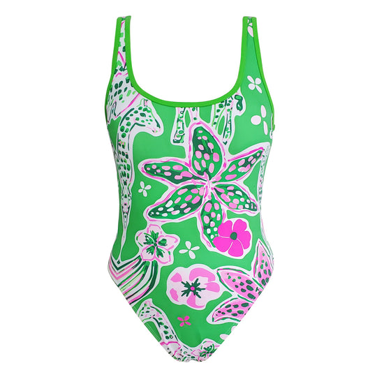 Damen Einteiliger Badeanzug mit floralem Muster EB