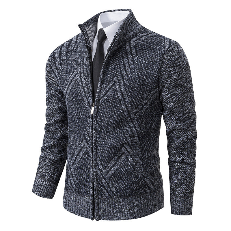 Herren Strickjacke mit modernen geometrischen Mustern EB