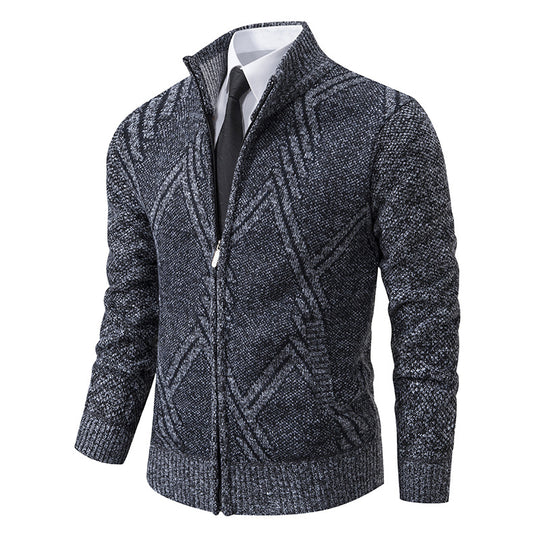 Herren Strickjacke mit modernen geometrischen Mustern EB