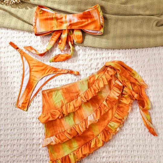 Damen Bikini-Set mit lässigem Wickelrock EB