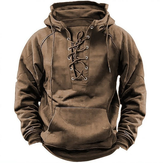 Herren Kapuzensweatshirt mit modischer Schnürung und weichem Innenfutter EB