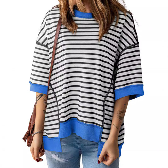 Damen Oversized Streifenpullover EB