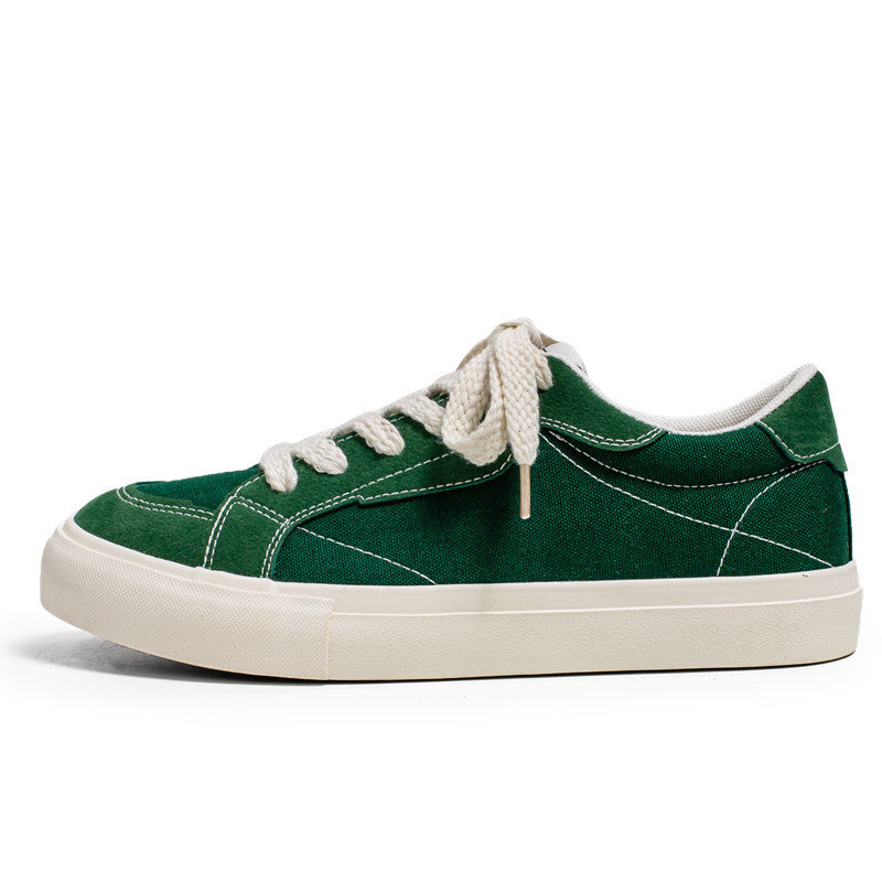 Unisex lässiger Canvas-Low-Top Sneaker mit kontrastnaher Ziersteppung und gepolsterter Plateausohle EB