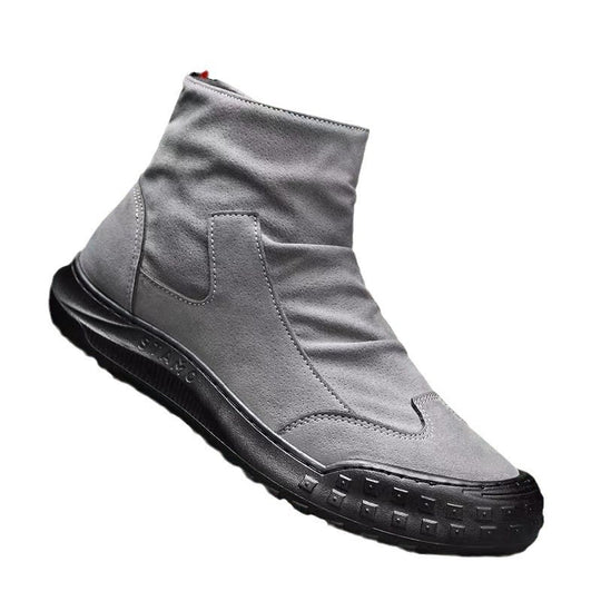 Damen modische Ankle-Boots mit robustem Profil und praktischem Reißverschluss EB