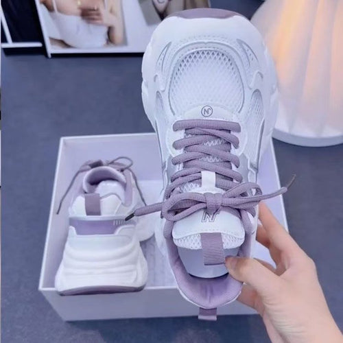Damen Sportliche Laufschuhe mit atmungsaktivem Mesh-Obermaterial und dämpfender Sohle EB