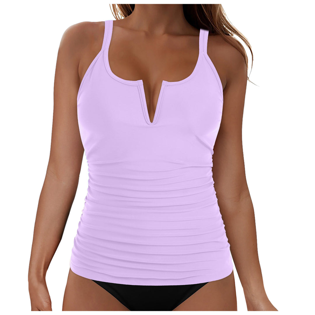 Damen Tankini-Oberteil mit figurumspielendem Design und tiefem V-Ausschnitt EB