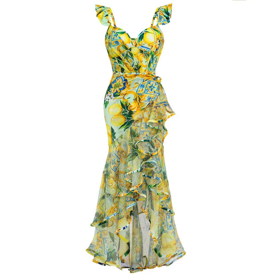 Damen Schwimmanzug mit floralem Design und V-Ausschnitt EB