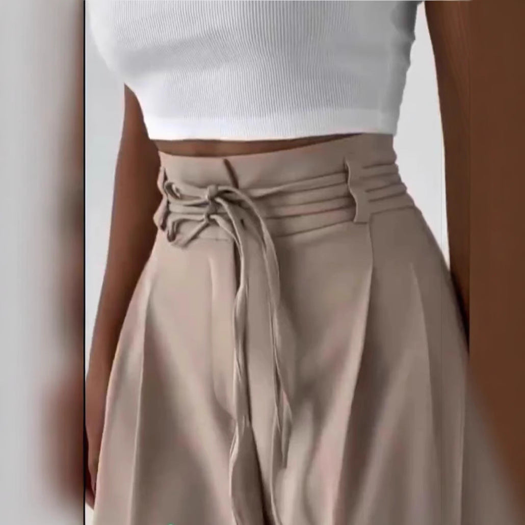 Damen Weite Hochbund-Hose mit raffinierter Drapierung EB