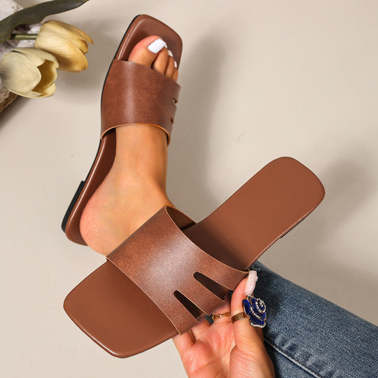 Damen elegante offene Pantoletten mit modischem Schnitt und komfortablem Fußbett EB