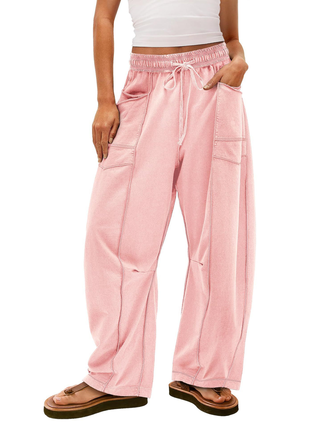 Damen Gemütliche und lässige Freizeithose mit großen Taschen EB