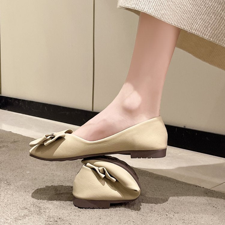 Damen elegante Ballerinas mit Schleifenakzent und funkelndem Detail EB