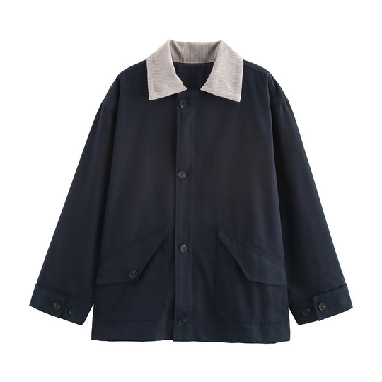 Damen Utility-Jacke mit weitem Schnitt und klassischem Kragen EB