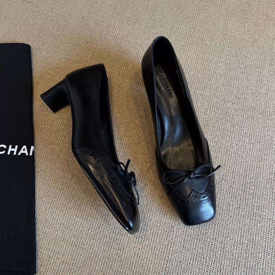 Damen elegante Pumps mit dekorativem Schleifen-Detail EB