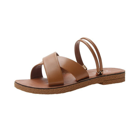Damen komfortable und stilvolle Riemchensandalen mit geflochtenem Design EB