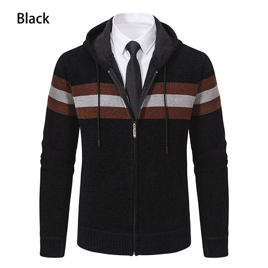 Herren modische Kapuzenjacke mit strukturiertem Design und elegantem Innenkragen EB