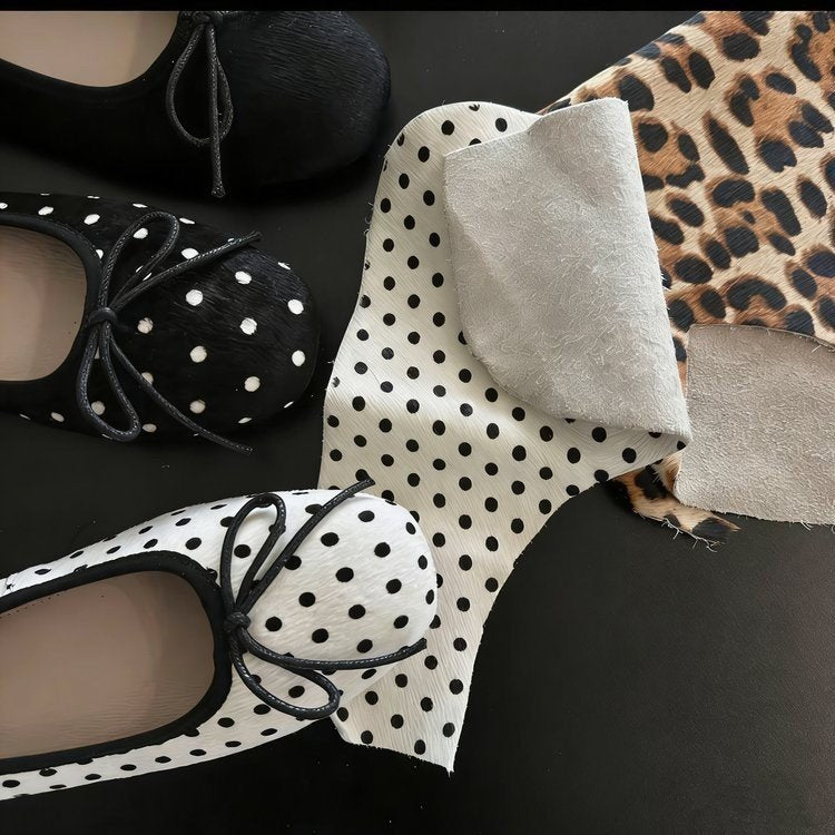 Damen Ballerinas mit dekorativer Schleife und modischem Punktemuster R&B