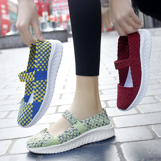 Damen Sportliche Schlupfschuhe mit atmungsaktivem Obermaterial und rutschfester Sohle EB