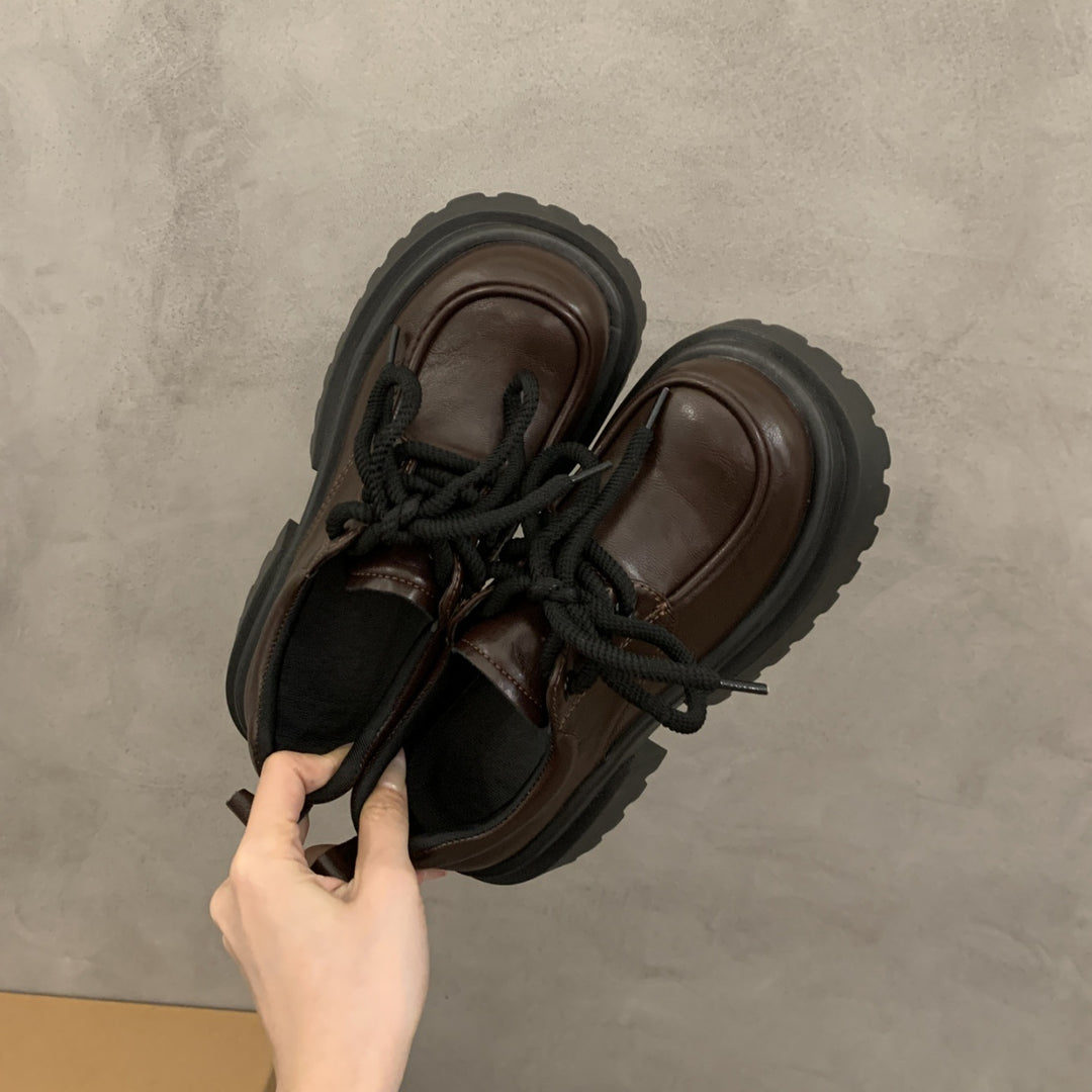 Damen Modische Chunky Sneakers mit rutschfester Sohle und breiten Schnürsenkeln EB