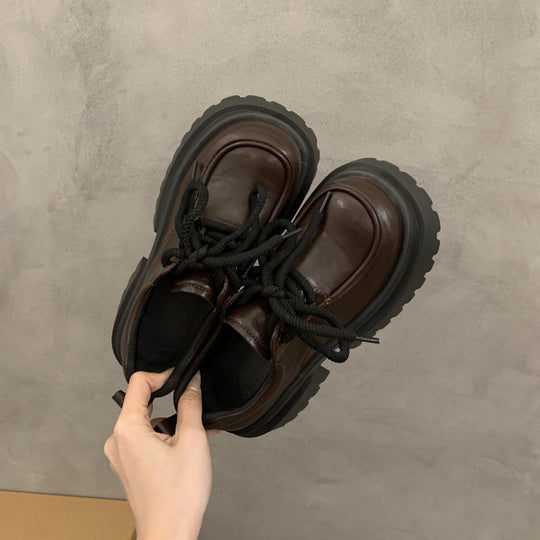 Damen Modische Chunky Sneakers mit rutschfester Sohle und breiten Schnürsenkeln EB