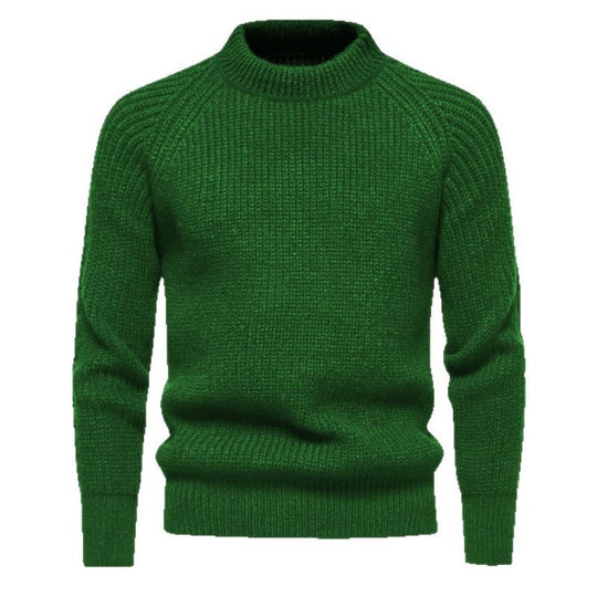 Herren Grobstrickpullover mit hohem Kragen und zeitlosem Design EB