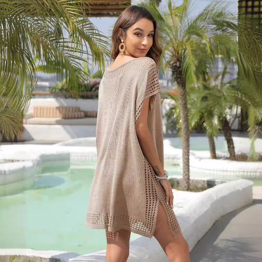 Damen luftiger Strandsarong mit modischem Lochmuster EB