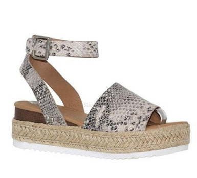 Damen Espadrille Sandalen mit verstellbarem Riemen EB