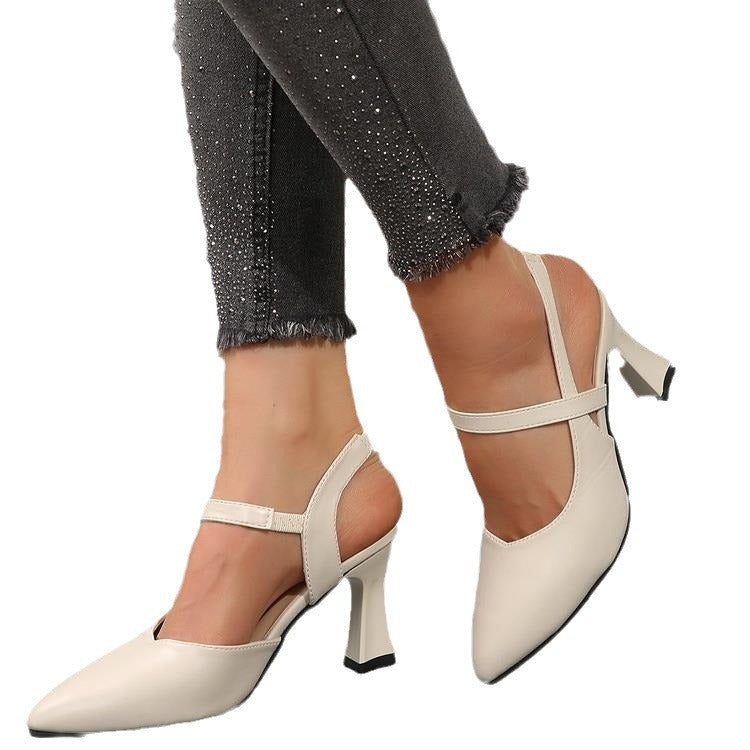 Damen elegante Slingback-Pumps mit modischer Riemchenverzierung EB