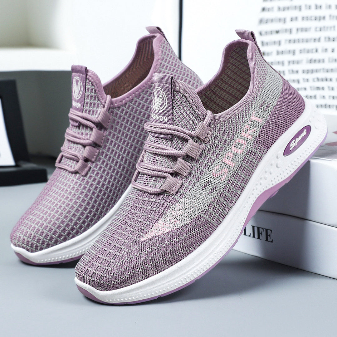 Damen Sportliche Fitness-Sneaker mit atmungsaktivem Obermaterial und rutschfester Sohle EB