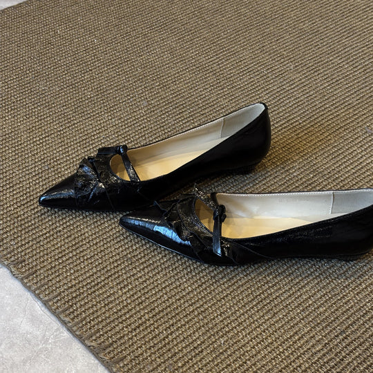 Damen elegante Slingpumps mit verspieltem Rüschen-Design und feinem Riemen EB