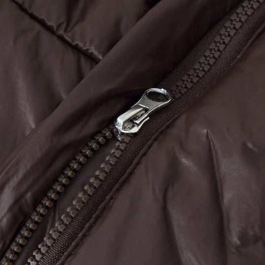 Damen gesteppte Übergangsjacke mit Kapuze und praktischen Taschen EB