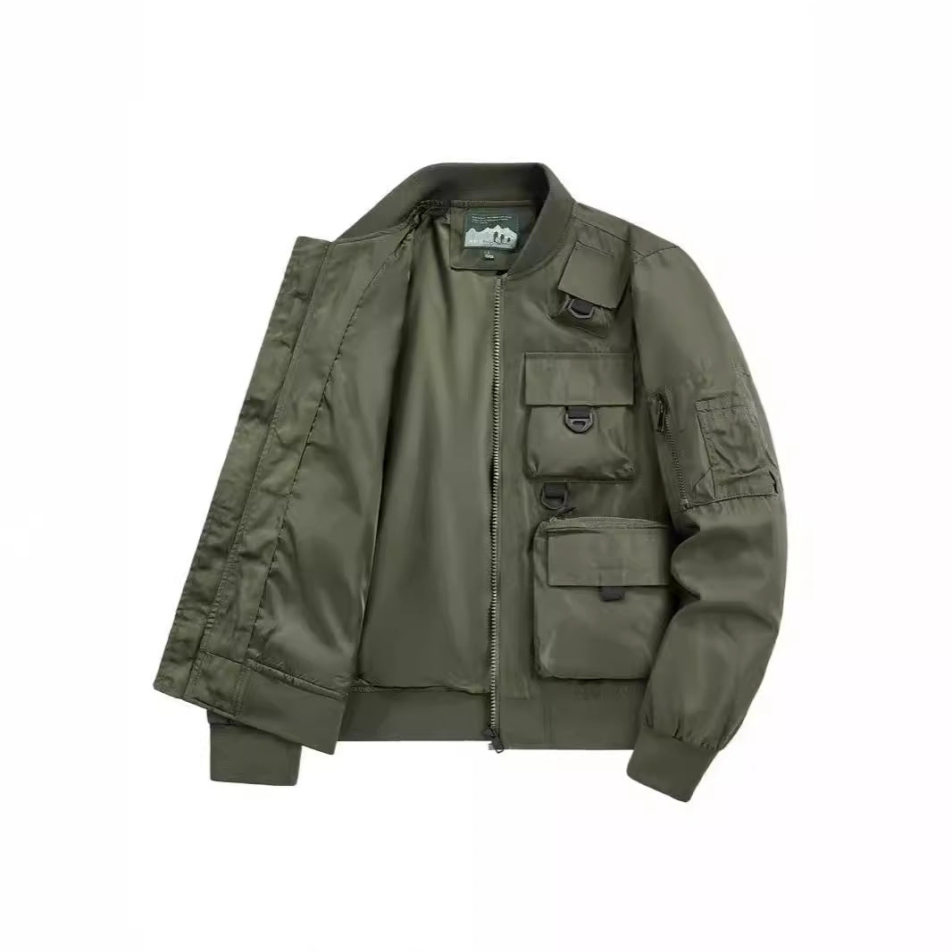 Herren taktische Multifunktionale Bomberjacke mit mehreren Taschen EB