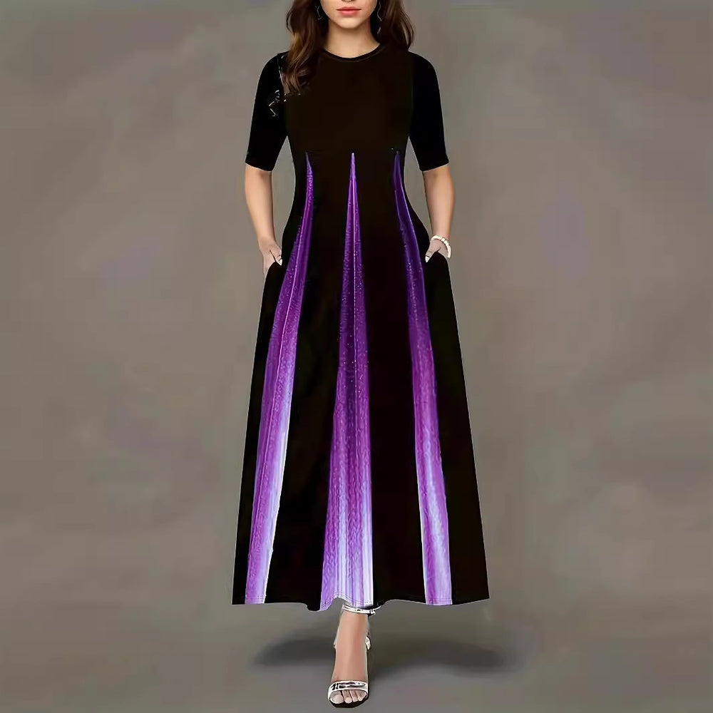 Damen Maxikleid mit modernem Farbverlauf und praktischen Seitentaschen EB