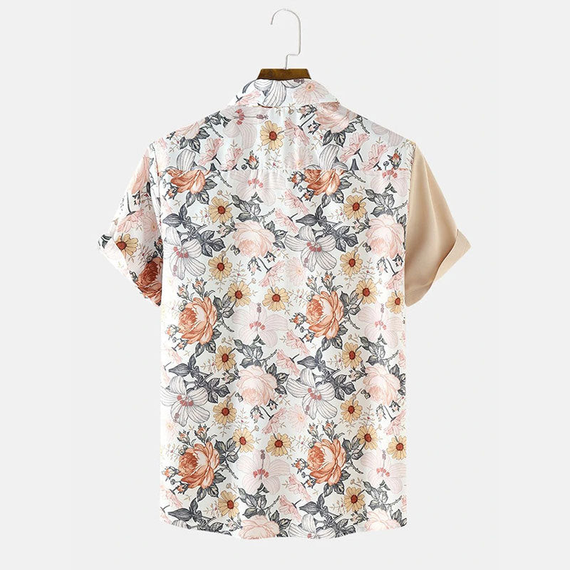 Herren Florales Kurzarmhemd EB