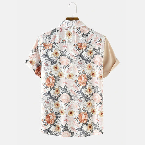 Herren Florales Kurzarmhemd EB