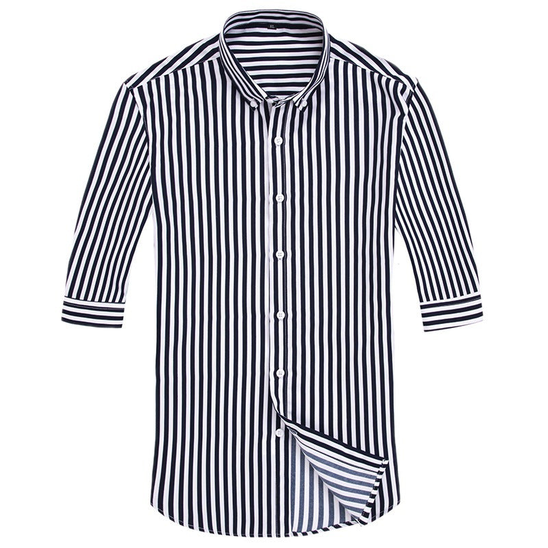 Herren nan gestreiftes Businesshemd mit Button-Down-Kragen und taillierter Silhouette EB
