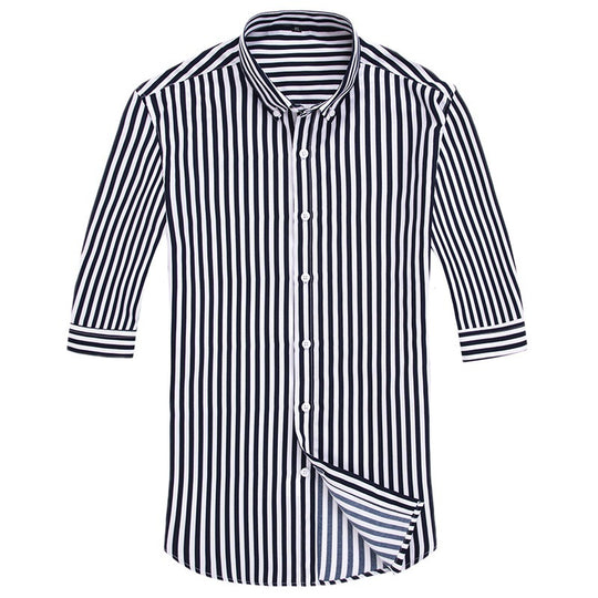 Herren nan gestreiftes Businesshemd mit Button-Down-Kragen und taillierter Silhouette EB