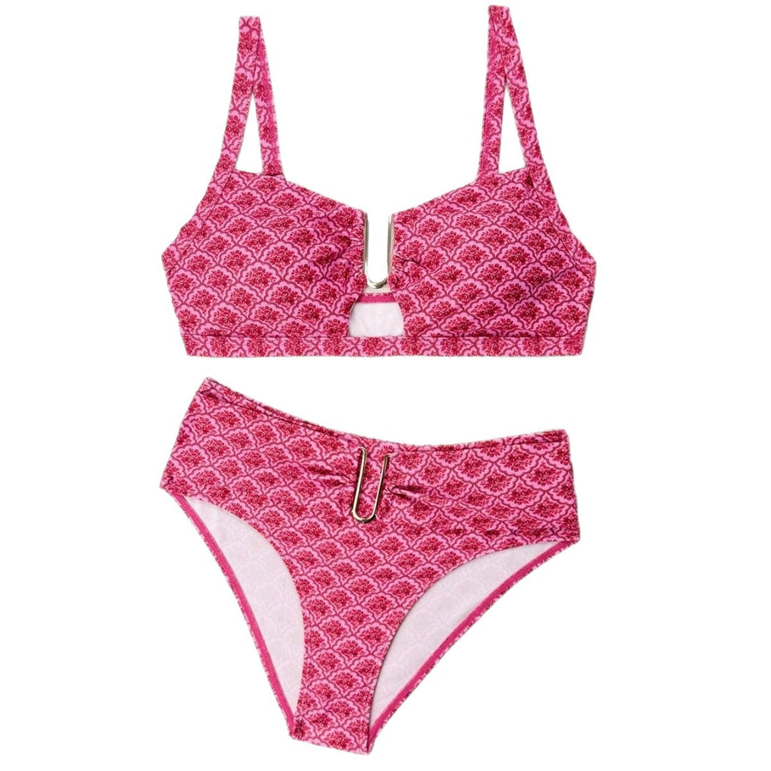 Damen Bikiniset mit modischem Verschluss und floralem Design EB